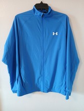 Mens Under Armour Blue Full Zip Loose Fit Long Sleeve Jacket Size M