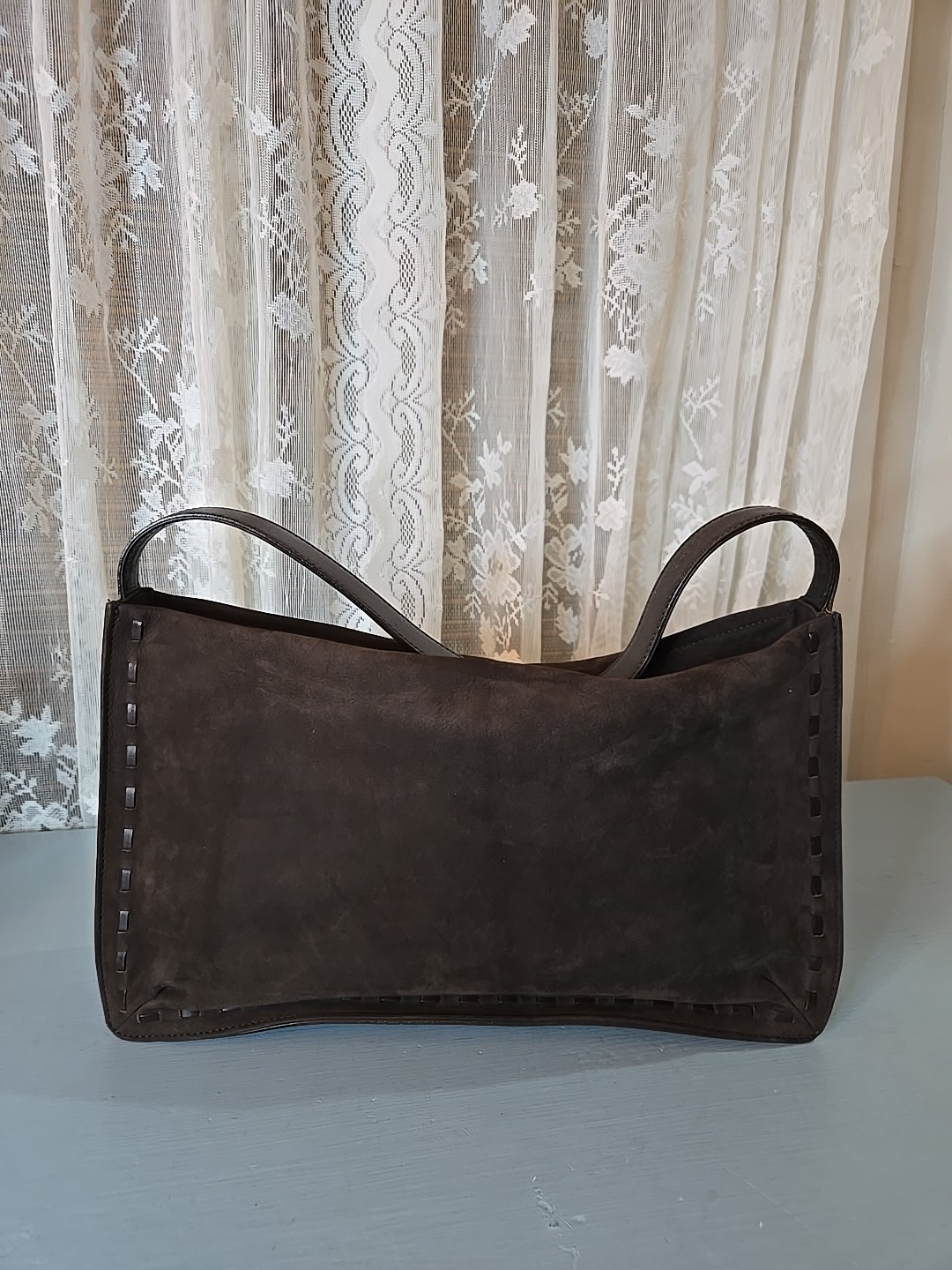 Vintage Coach 9476 Suede NUBUCK shoulder bag, turkey, brown leather (S7)