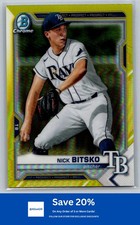 2021 Bowman #BCP-143 Nick Bitsko Chrome Prospects Yellow Refractor #/75 Rays I36