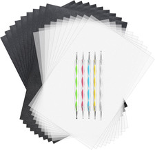 150 Sheets Black Carbon Copy Paper and Tracing Paper with 5 Pcs Embossing Stylus