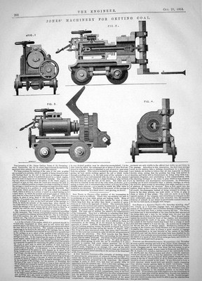 Old Engineering 1864 Invention James Grafton Jones Machinery Getting Victorian