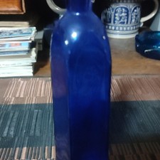 Unmarked Blue Glass Bottle Cobalt Blue Glass Decorative Bottle
