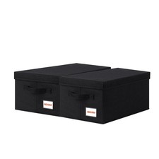 CD/DVD Storage Case Stackable Organizer Lid Holds 90 CDs 40 DVDs Black 2 PCS