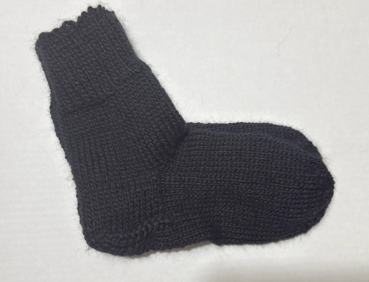 Hand Knit 100% Wool Socks Men and Women Black Cozy Warm Winter Gift Sizes S M L