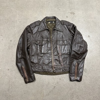 EUC Rare Vintage 70s AMF HARLEY DAVIDSON Leather Jacket Size 42 Brown