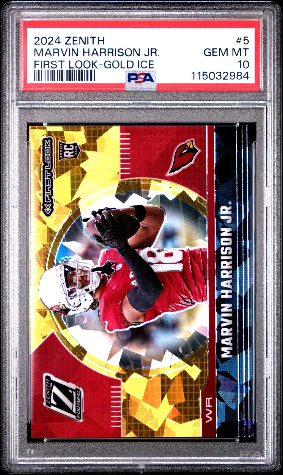 Marvin Harrison Jr. Panini Zenith First Look #5 Gold Ice