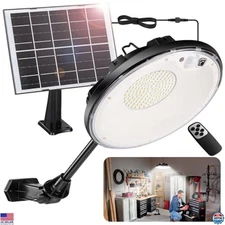 Solar Motion Sensor Lights 3500LM, 4 Modes, Waterproof Remote Shed Light