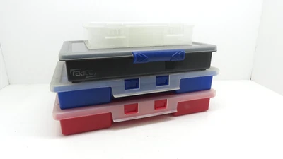 LOT 4 BOITES DE RANGEMENT AVEC CASES POUR BRICOLAGE VIS LOISIRS CREATIFS - Photo 1/4