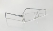 women RHINESTONE READING GLASSES rimless silver metal temples POWERS 2.75 3.00