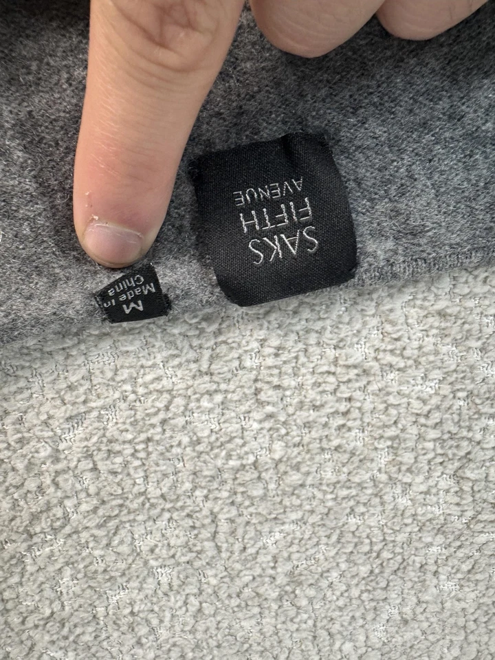 Saks Fifth Avenue Sweater Dress Womens Medium Gray 100% Cashmere Zip Pockets - Image 3 of 4