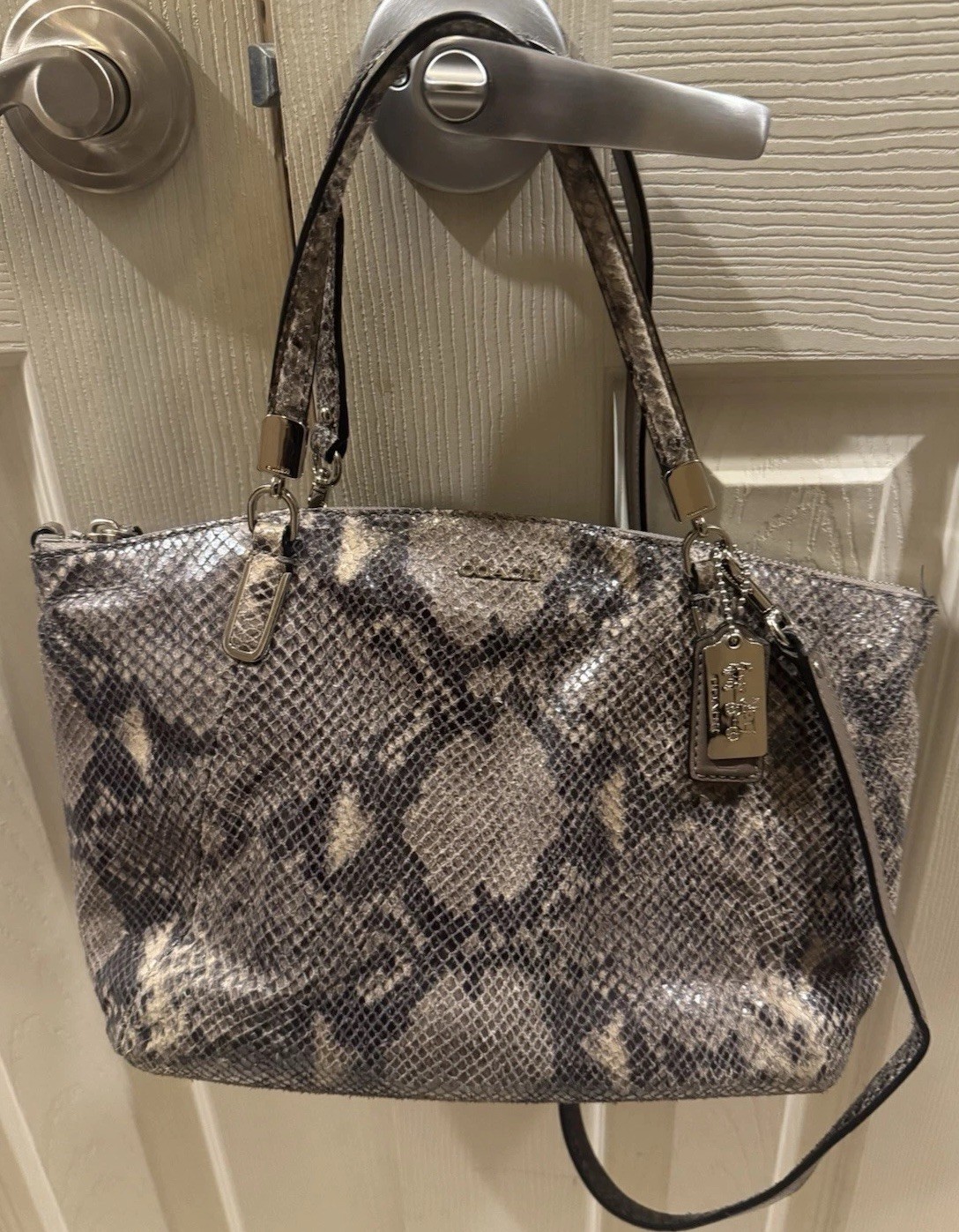 Coach Madison Embossed Python Kelsey Satchel Cros… - image 1