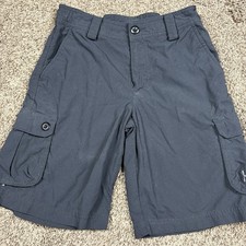 Under Armour Boys Cargo Shorts Youth Medium YMD Black Gray Lightweight