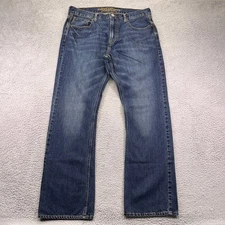 American Eagle Original Boot Jeans Mens 36x34 Blue Stretch Medium Wash Denim