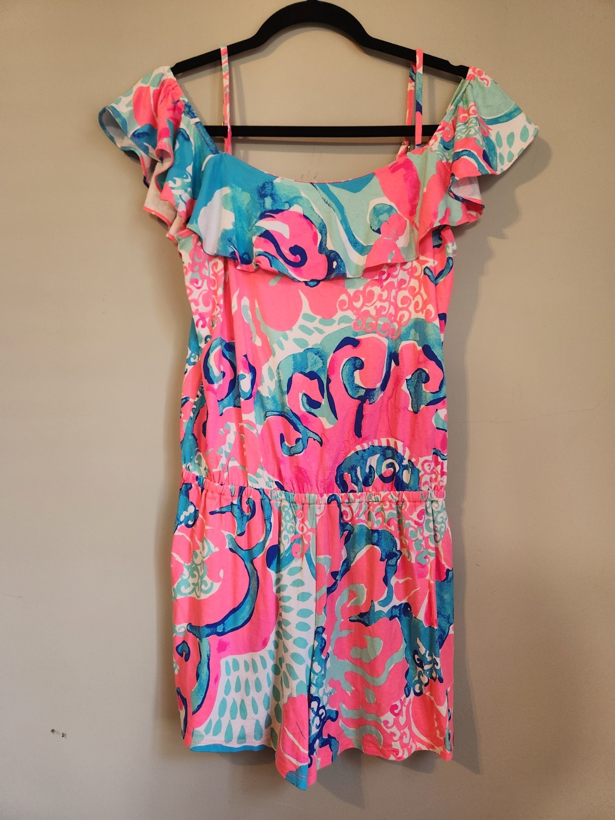 Lilly Pulitzer Women's Klea Romper Pink Blue Sz Small