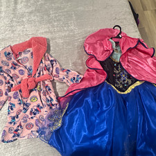 Girls lot: Disney Minnie Mouse Robe Anna Costume Set Size 6 Pink/Blue