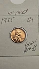 wheat penny 1955 GREAT RED BU 1955-P LOT #1 LINCOLN CENT NICE RED UNC LUSTER