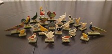 Set 23 Flat Wood Figure Farm Play Hen Chicks Rooster Pheasant Duck Goose Germany