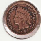 US Rare Old West 1907 Indian Head Penny Coin American Collection Shield Cent USA