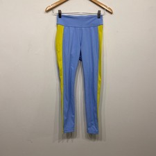 Tory Sport Blue Yellow Colorblock High Rise Performance Leggings XS