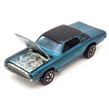 Hot Wheels Redline Custom T-Bird 1967 Aqua Gray Interior Black Roof Made In USA
