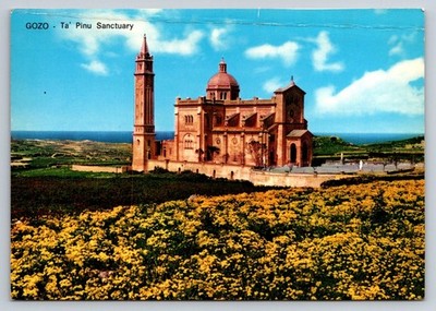 Gozo Malta Ta' Pinu Sanctuary Postcard Alfred Galea Zammit Printed in Italy