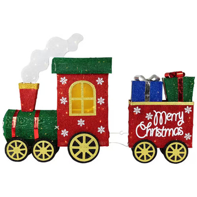 Lighted Train with Presents Outdoor Yard Decoration-48In.-Red-Warm White LED