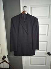 Hugo Boss Very Dark Navy Three Button Suit 44R - 37 x 31 - EUC