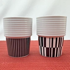 Set/2 Rörstrand Design Filippa K Stackable Coffee Mug/Espresso Cup Black & White