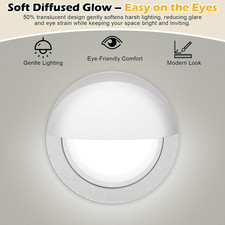 4-Pack Stick-On Half Shades Recessed Ceiling Lights Glare Blocker Light Diffuser