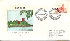 GOLDPATH: Denmark cover 1968 to USA first day CV945_P24