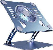 Laptop Cooling Stand with 3 Speed Fan, Adjustable Height Laptop Stand for Desk,