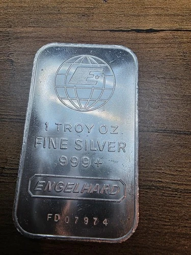 A ENGELHARD 1 OZ. SILVER COLLECTABLE BULLION SILVER BAR NICE SILVER BAR