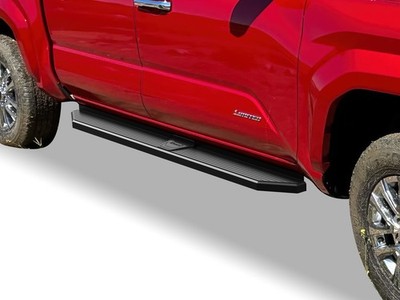 APS Black Flat Running Boards Style Fit 24-26 Toyota Tacoma Double Cab Crew Cab
