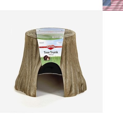 Safe Tree Stump Hideout for Small Animals - Perfect for Indoor & Outdoor Spaces