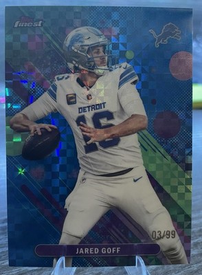2025 Topps Finest Football - Jared Goff #54 Common X-Fractor Blue /99 Lions