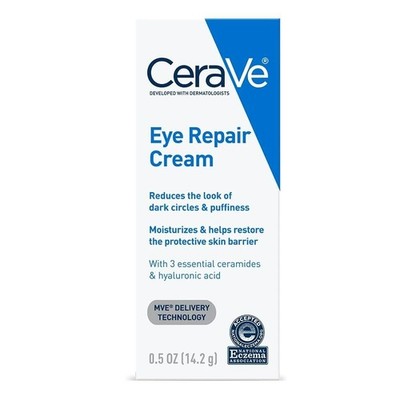 CeraVe Eye Repair Cream Dark Circles Puffiness Hydrating Ceramides White 0.5oz
