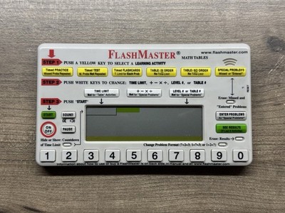 FlashMaster Math Tables Electronic Learning Tool Model MT1A Tested & Works Great
