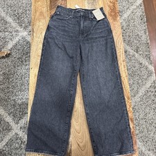 NWT Madewell Women's Size 26 Black Faded The Perfect Vintage Wide Leg Jean