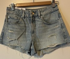 Garage Denim Women's Festival Shorts Size 5 Distressed Light Blue