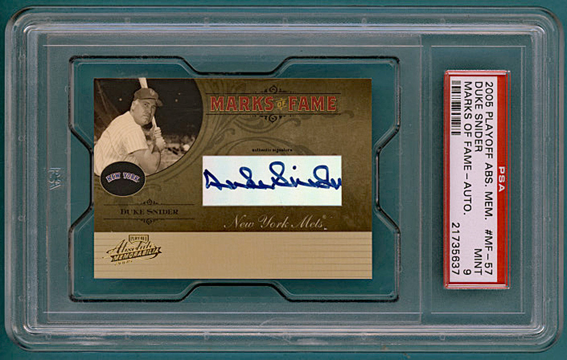 2005 Playoff ABS MEM Duke Snider Auto Issue #MF-57 - PSA 9! Dodgers! POP 1! HOF 