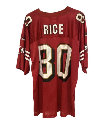Adidas 49ers Jersey Vintage Jerry Rice Nfl San Francisco Xl 80 Red Football Bay - Picture 2 of 8