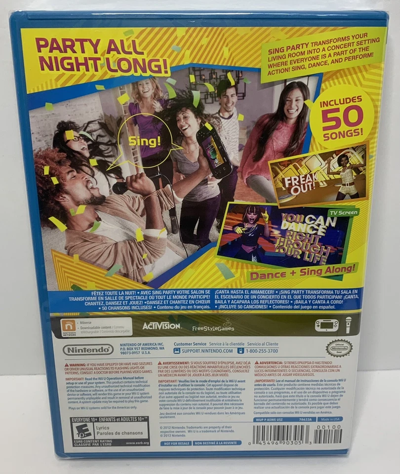 NEW! Sing Party (Nintendo Wii U, 2012, Ntsc) Canadian NEW! - Image 3 of 4