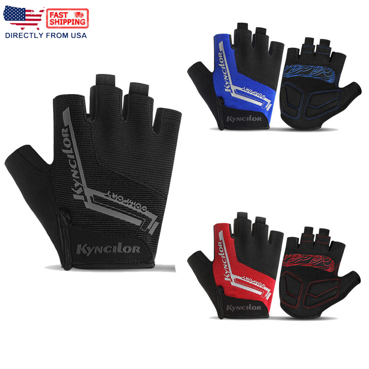 Fingerless Cycling Gloves for Men Women Half Finger Road Bike MTB