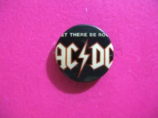 AC/DC VINTAGE BUTTON BADGE PIN UK MADE  LET THERE BE ROCK.   24