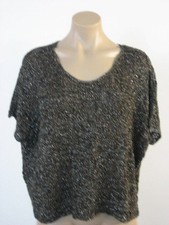 EILEEN FISHER Bronze Sparkle Jacquard Short Box Top Sweater S Small NWT 238