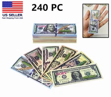 240 PC Educational Play Money Set, Print 1 Side - Bills of 1, 5, 10, 20, 50, 100