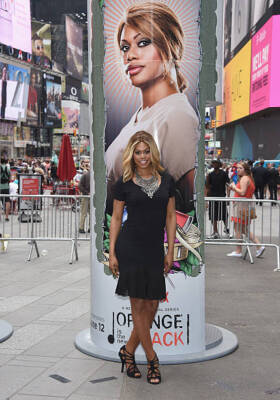 Laverne Cox at the Orange Is The New Black Times Square Takeoverat - Old Photo 8