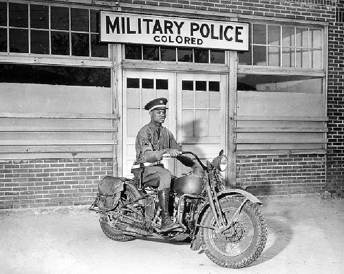U.S. Military Police Colored Harley Davidson Motorcycle 8x10 WW II WW2 Photo 641