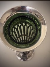 Antique Silver Goldsmiths & Silversmiths Vase & Green Glass Liner 1909 *EX COND*