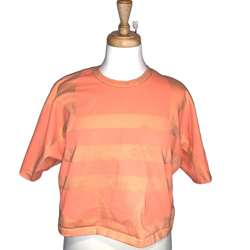 Adidas Crop Top Baggy Fit Orange Stripe 